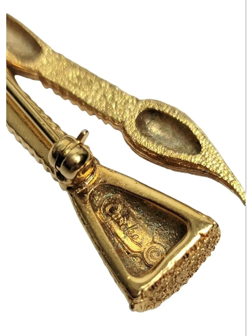 Carolee Vintage Gold Tone Artist Paint Brushes Pin Brooch, Signed
